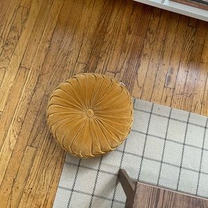 Yellow/ ocre velvet cushion